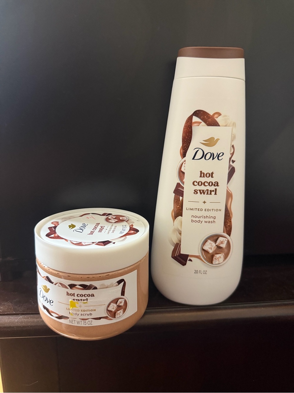 Dove Hot Cocoa Swirl Nourishing Body Wash & Scrub - Brown/White